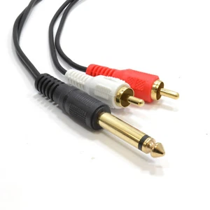 6.35mm Mono Jack Conector A Phono Rca Tapones Apantallado Audio Cable 5m - Imagen 1 de 3