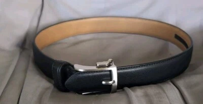 NEW - CHAPS: Boys Black, Faux Leather Belt With Silver Buckle, Size S 22/24 - Image 1 of 4