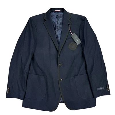 Abrigo deportivo Tommy Hilfiger para hombre Windsor calce moderno mezcla de lana azul marino 44L Foto 1 de 4