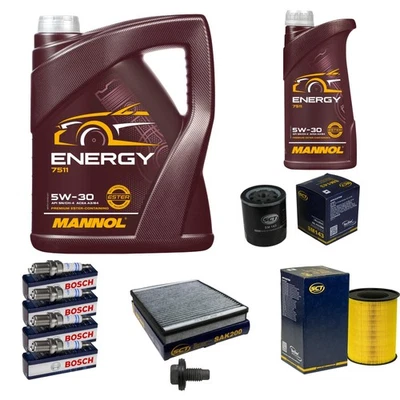 SCT Inspección Set 6L MANNOL Energy 5W-30 Zündkerzen Para Ford Focus C-Max - Imagen 1 de 4
