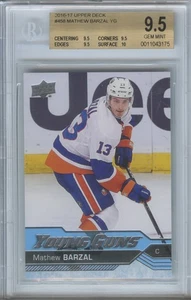 2016-17 Upper Deck Mathew Barzal YoungGuns #458 Rookie RC BGS 9.5 Gem Mint - Picture 1 of 2