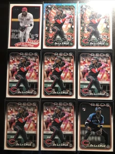Elly De La Cruz (9) 2024 Topps Baseball ROOKIE RC CARD LOT W/ HOLIDAY SP & 1989  - Bild 1 von 5