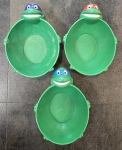 1990 VINTAGE TEENAGE MUTANT NINJA TURTLES CEREAL BOWLS Lot of 3 MIRAGE TMNT - Picture 1 of 9