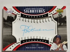 2007 Upper Deck Sweet Spot Classic Autografo Asta Carew Argento/29 Gemelli HOF - Foto 1 di 2