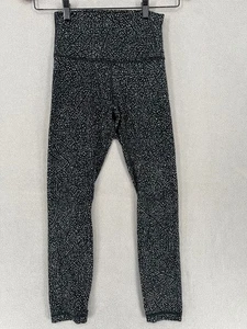 Lululemon Leggings Womens 4 Black Patterned Yoga Gym Running Compression - Bild 1 von 13