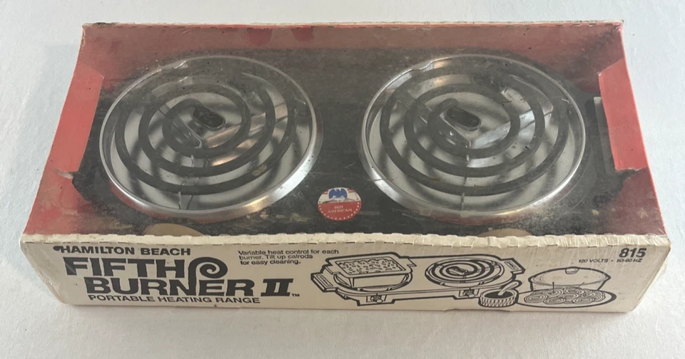 Hamilton Beach Fifth Burner II двойной портативный нагревательный диапазон модель 815 сделано в США - Изображение 1 из 4