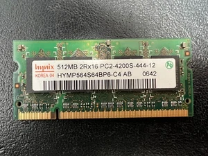 HYNIX 512MB 2Rx16 SODIMM DDR2 PC2-4200S-444-12 HYMP564S64P6-C4 AB - Picture 1 of 2