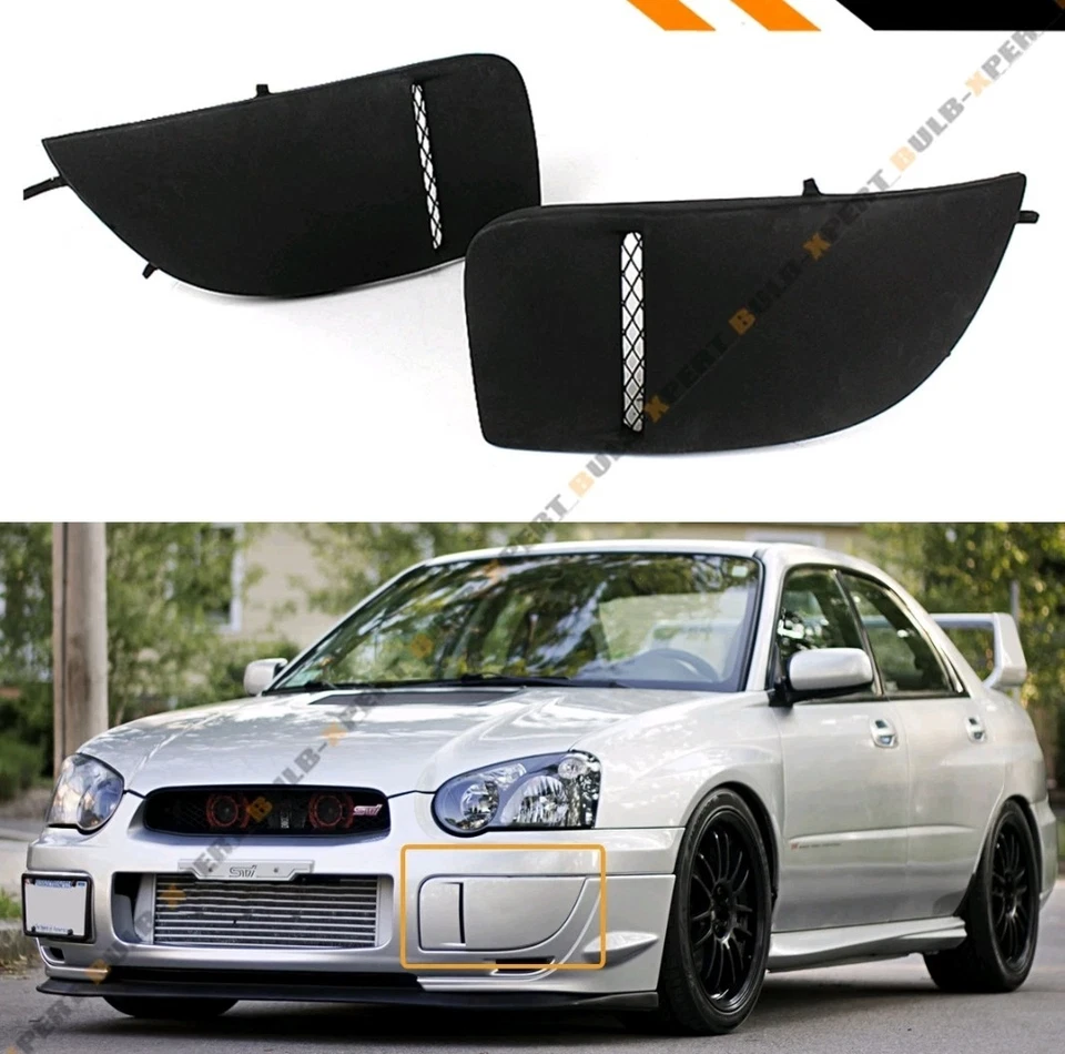 PARA 2004-05 SUBARU IMPREZA WRX STI GD JDM PARA-CHOQUE DIANTEIRO FAROL DE NEBLINA CAPAS PRETO - Imagem 1 de 1