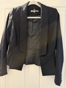Review Size 8 Black Jacket Blazer Peplum Business Formal - Picture 1 of 5
