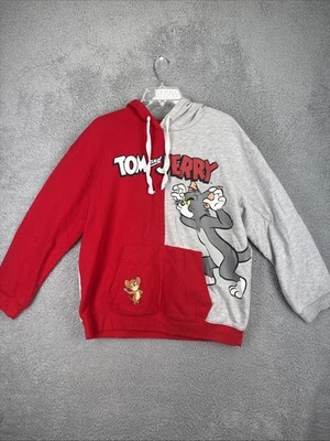 Tom & Jerry Hoodie Girls XL 15- 17 Red Pullover Drawstring Graphic Cotton Blend - Image 1 of 4