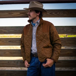 NEU King Ranch Steppjacke Ranch Neu mit Etikett braun Druckknopf Herren 3XL - Bild 1 von 10