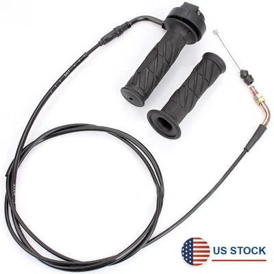 Left & Right Handle Bar Grip For Gy6 50cc 150cc Scooters Mopeds W/Throttle Cable - Imagem 1 de 4
