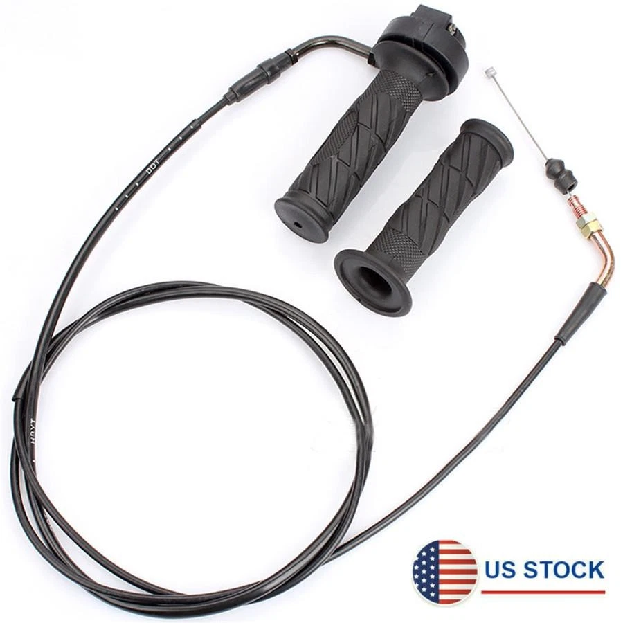 Left & Right Handle Bar Grip For Gy6 50cc 150cc Scooters Mopeds W/Throttle Cable - Image 1 of 4