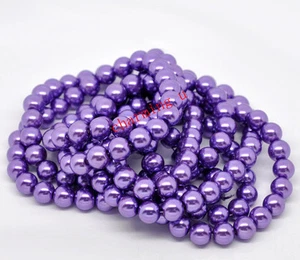 25pz perline in vetro cerato 10mm colore viola bijoux - Foto 1 di 1
