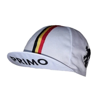 PRIMO LION OF FLANDERS VLAANDEREN RETRO VINTAGE FAHRRADMÜTZE KAPPE - weiß