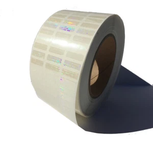 Tamper Evident Holographic Bright Clear Security Label Seal Sticker 1" x 0.375" - Picture 1 of 1