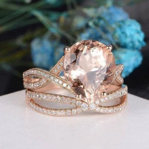 4.5ct Pear cut Moissanite Bridal Wedding Ring RoseGold Plated Sterling Silver925 - Picture 1 of 4