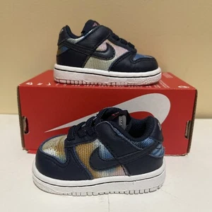 NIKE DUNK LOW SE RETRO PRM OBSIDIAN GRAFFITI TDE SIZE 2C (DM1048-400) B62 - Picture 1 of 8