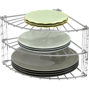 3-Tier Counter Corner Shelf Organizer Silver - Picture 1 of 5
