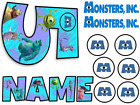 MONSTER INC INSPIRED NAME AND NUMBER PERSONALISED CAKE EDIBLE ICING TOPPER