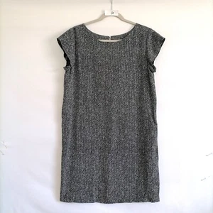 Y2K Joie Womens Black & White Textured Pattern Tweed Shift Dress Size Medium - Picture 1 of 8
