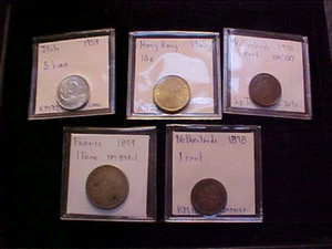 Niederlande 1898 & 1900 1 Cent. Frankreich 1899 1Fr, Italien 1954 5L Hongkong 1965 10 - Bild 1 von 8