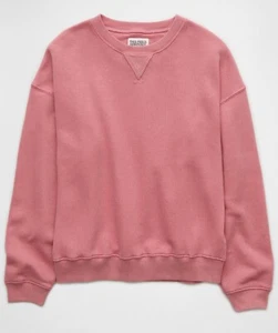 American Eagle Women’s Relaxed Crew Neck Sweatshirt Color Pink Size XL - Picture 1 of 6