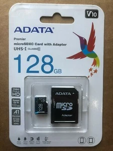 ADATA Premier 128GB Class 10 - microSDXC Memory Card - (AUSDX128GUICL10A1-RA1) - Picture 1 of 7