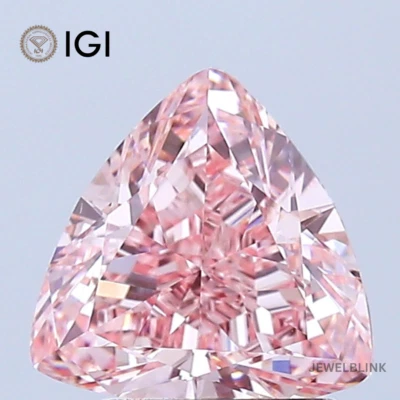 IGI Certified 2.01 CT VS1 Fancy Intense Pink Trillion Cut CVD Lab Grown Diamond - Image 1 of 4