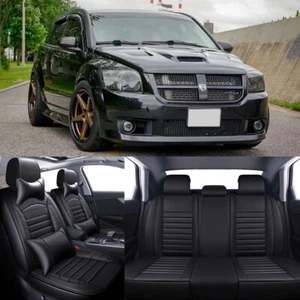 For Dodge Caliber SRT4 Full Set 5-Seat Cover Front Rear Cushion + Pillows Black - Picture 1 of 11
