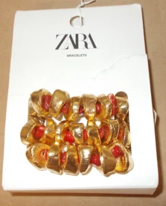 ZARA Gold & Rot Armbänder Neu aber Verpackung beschädigt (ZA7) - Bild 1 von 3