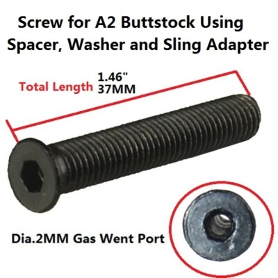 1.46" Screw With Gas Port for A2 Butt Stock Washer  - Image 1 of 2