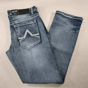 NWT True Luck Straight Blue Denim Jeans Mens Size Actual 34x32 - Picture 1 of 8