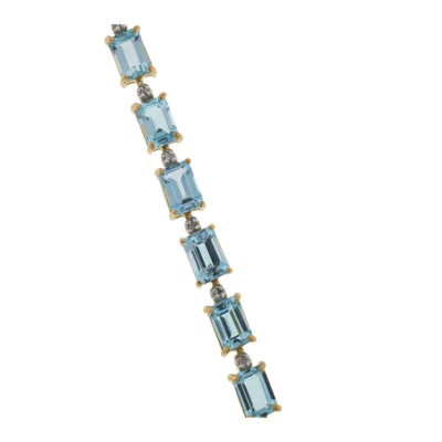 Brazalete de diamantes con topacio de oro amarillo de 14k  Foto 1 de 4