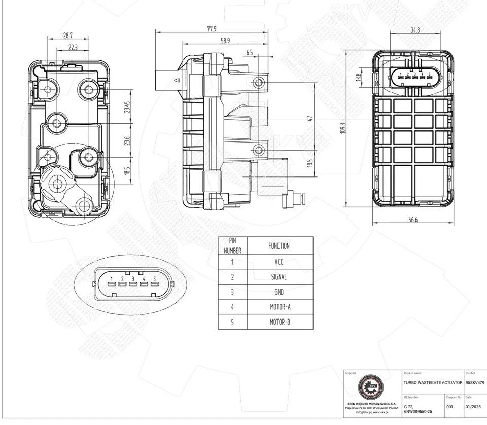 Turbolader Stellmotor für LAND ROVER Defender 2.2 Td4 LR042752 6NW009550-25 G-72 - Bild 1 von 1