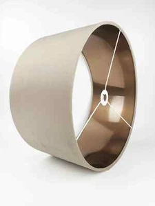 Antigua pantalla de tambor de terciopelo blanco mate *6 revestimientos cepillados* bronce rosa champán - Imagen 1 de 17