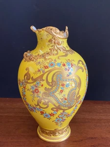 ca.1905 Royal Crown Derby large vase, gilt scrolls & turquoise and coral enamel - Picture 1 of 10