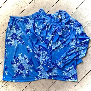Vintage Retro 1970’s Designer 2 Piece Set Skirt & Blouse - Picture 1 of 10