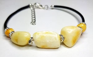 PULSERA DE SEÑORA DE ÁMBAR BÁLTICO REAL amarillo - color blanco - Imagen 1 de 9