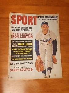 🏈 ⚾ Vintage 1963 Sport Magazine SANDY KOUFAX Dodgers Cover Rare HOF - Picture 1 of 2