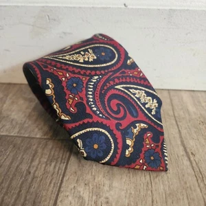 TURNBULL & ASSER Herren 100% Seide Krawatte ENGLAND Paisley Navy/Rot/Gelb - Bild 1 von 3