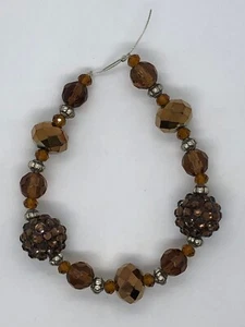 2 PAVE WITH CRYSTAL BEADS, ROUND FACETED GLASS & SPACER BEADS MAKE A BRACELET - Picture 1 of 1