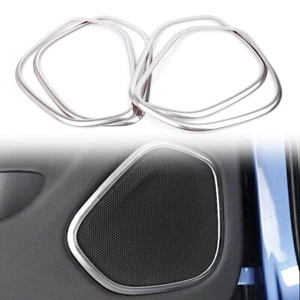 4x Silver Steel Interior Car Door Speaker Cover Trims Fit Volvo XC60 2018 - Picture 1 of 7