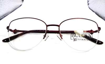 Bulova Twist Titanium FREECYDALE Wine 54-17-140 Womens Half-Rim Eyeglasses Frame - Image 1 of 4