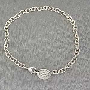 Please Return to Tiffany & Co. New York 925 Sterling Silver Choker Necklace - Picture 1 of 4