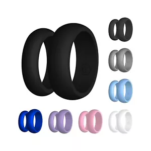 AERA Silicone Wedding Band Engagement Ring FlexFit Rubber Mens Womens Jewelry - Picture 1 of 21