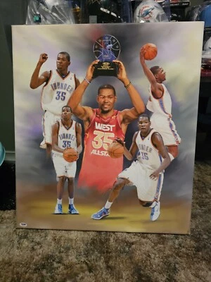 Kevin Durant Signed Oklahoma City Thunder 22x25" Canvas w/ PSA COA - Image 1 of 4