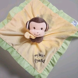 Garanimals Monkey Lovey My Best Friend coperta di sicurezza gialla 14x14 - Foto 1 di 10