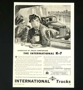 Camión Internacional K-7 1946 publicidad camioneros en cafetería impresión de colección AD - Imagen 1 de 1
