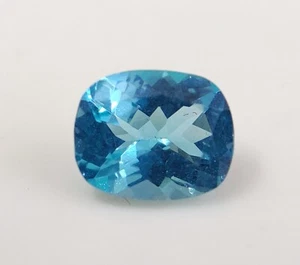 Natural AAA Neon Blue Apatite Cushion Cut Loose Gemstone For Jewelry 1.60 cts - Picture 1 of 15